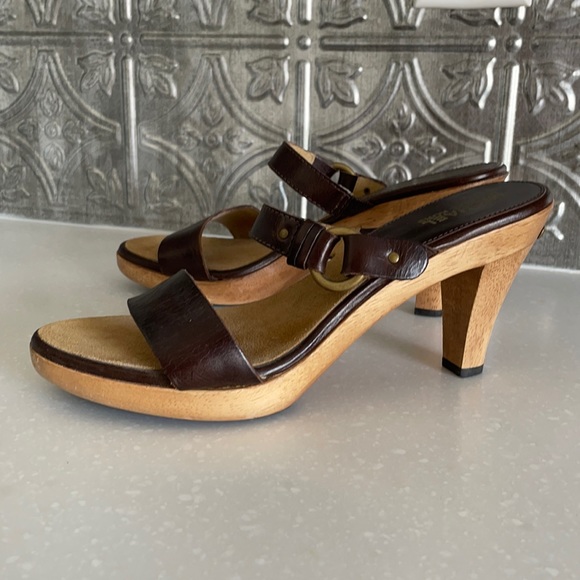 Michael Kors Shoes - Michael Kors Wood Heels Leather Straps Size 7.5